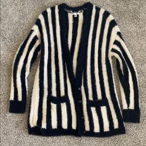 Striped, fuzzy sweater